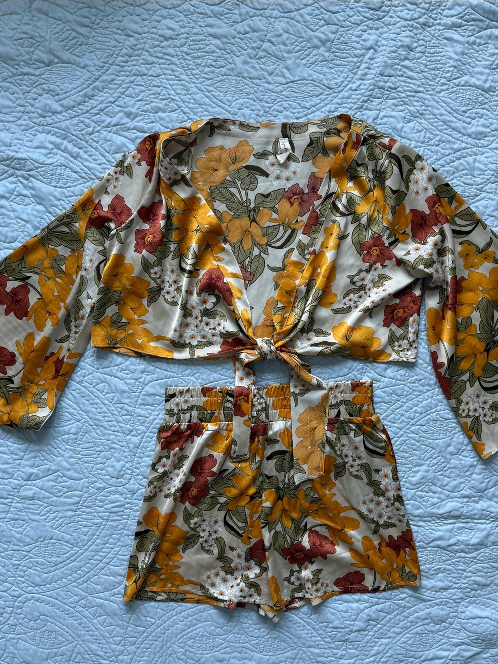 Roolee Floral Tie-Front Crop Top & Shorts Set - Logan Rae X Roolee